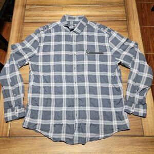 William Rast LS Pearl Snap Black & Grey Plaid Shirt - Size XL